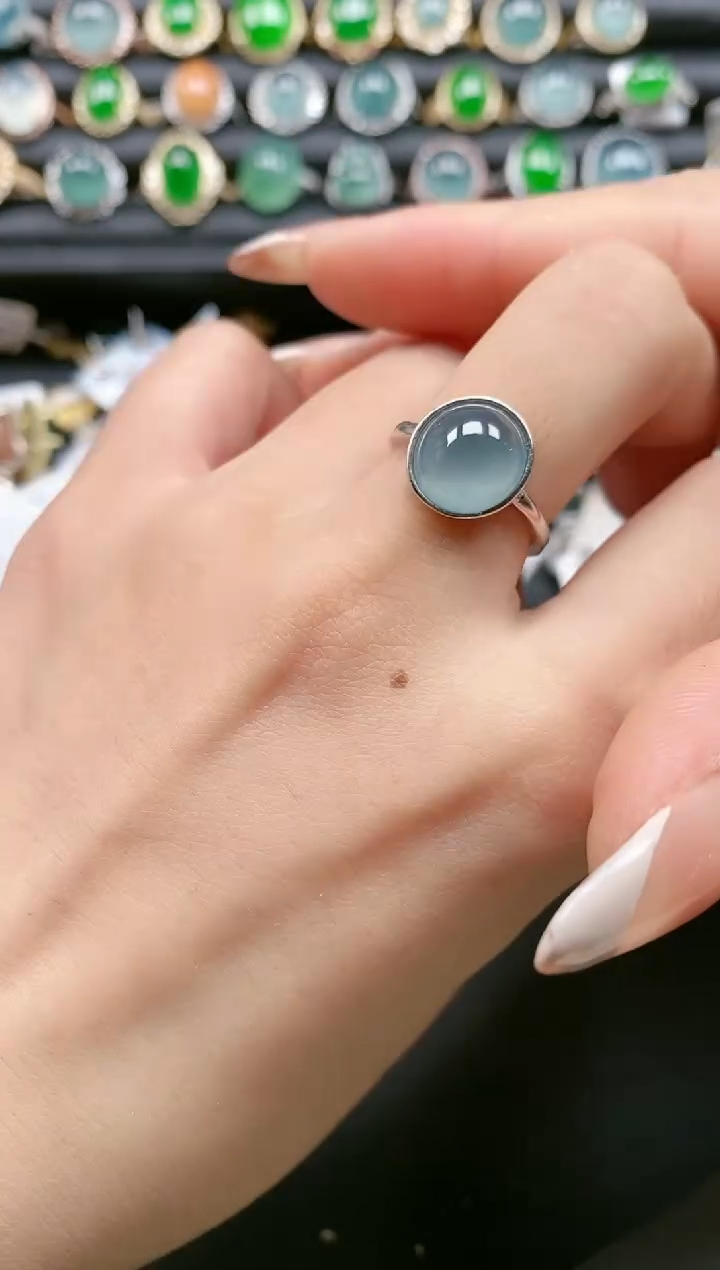 【闪购商品】翡翠戒指银S925镶嵌1111111