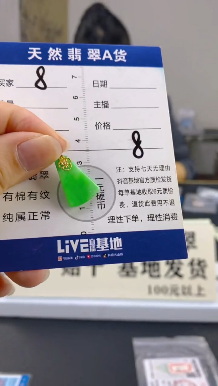 【闪购商品】翡翠颈饰18K金镶嵌天然A货翡翠