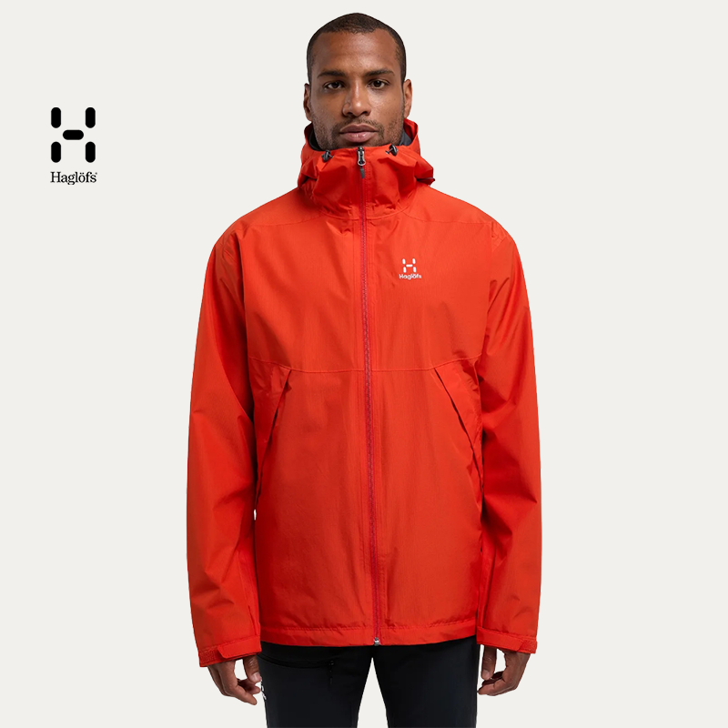 Haglofs火柴棍Husk男女透气夹克冲锋衣连帽防风户外徒步硬壳防水