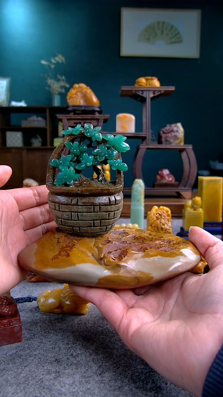 【闪购商品】四川石白水河多肉摆件老绿