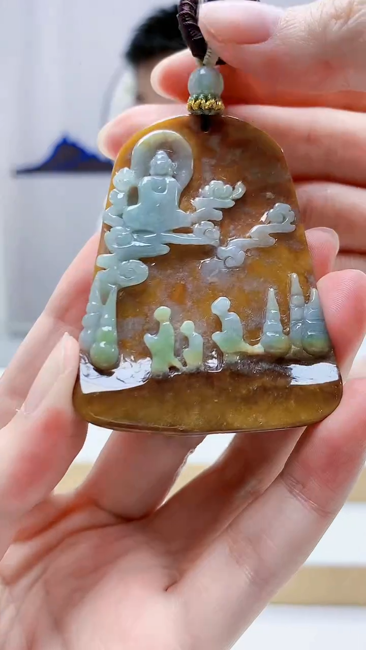 未镶嵌定制翡翠5028zm-毛货挂件97悟道