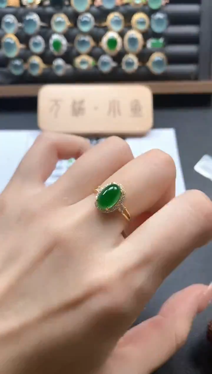 银S925镶嵌戒指翡翠51511