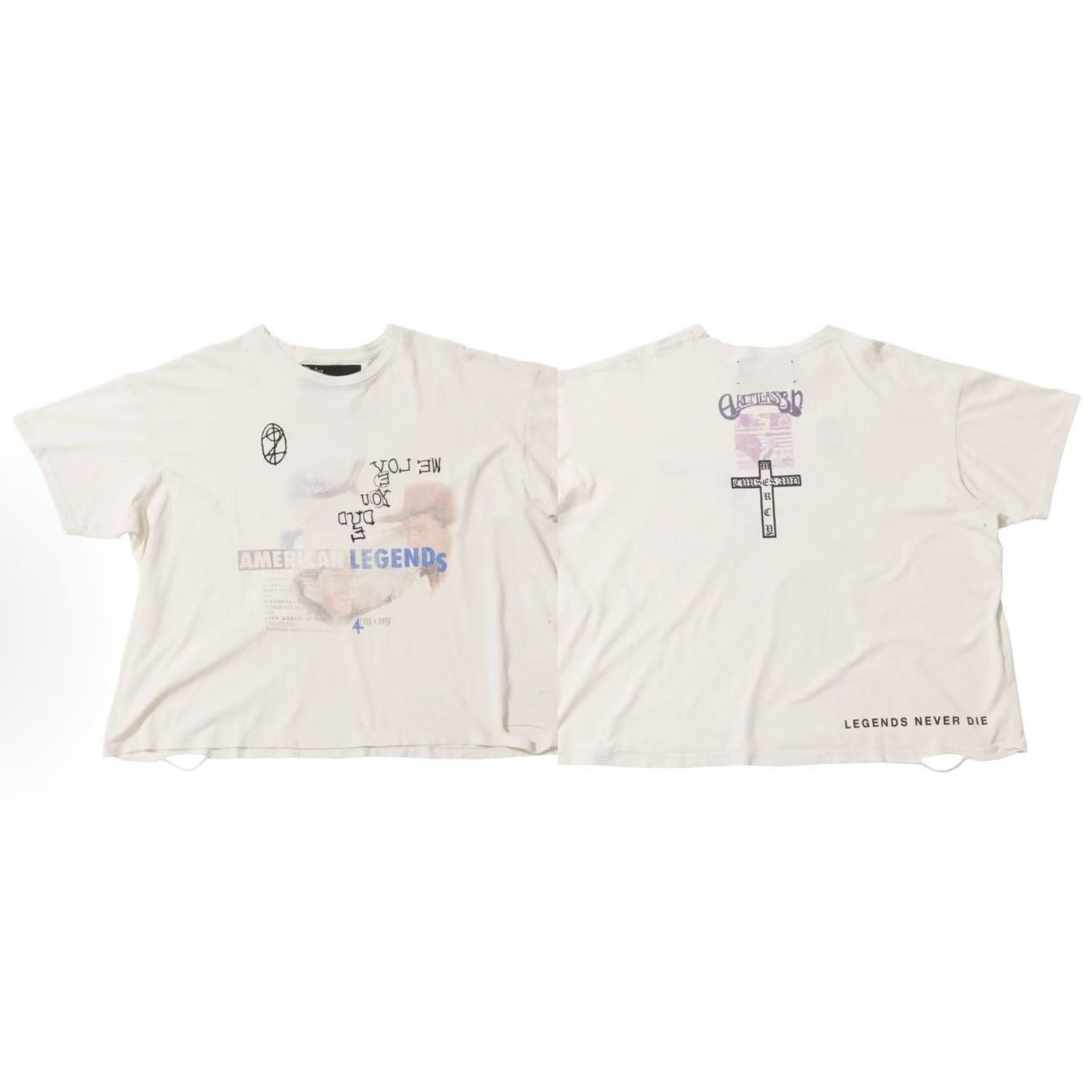 【PH3901】Paly Hollywood 25SS 宽松休闲时尚简约刺绣印花破坏短袖