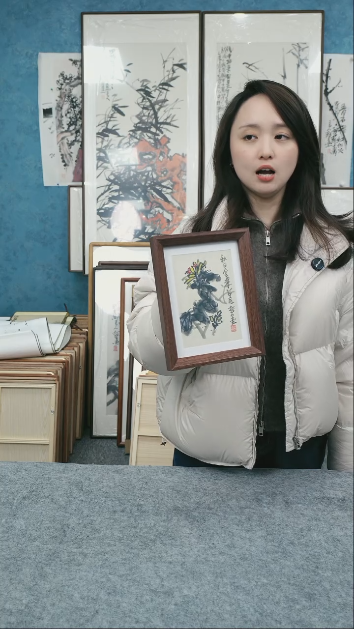 【闪购商品】国画8寸郑志超老师木质摆台