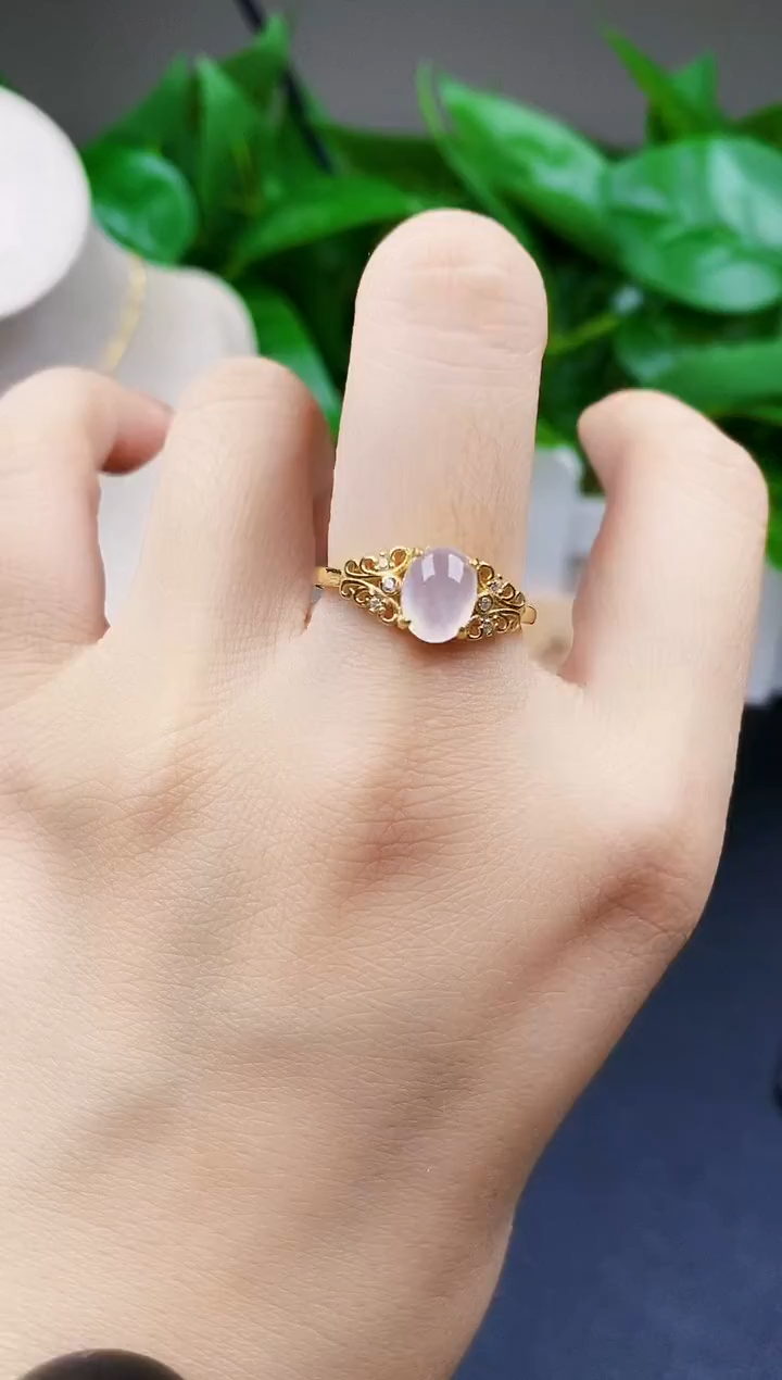 翡翠戒指银S925镶嵌12