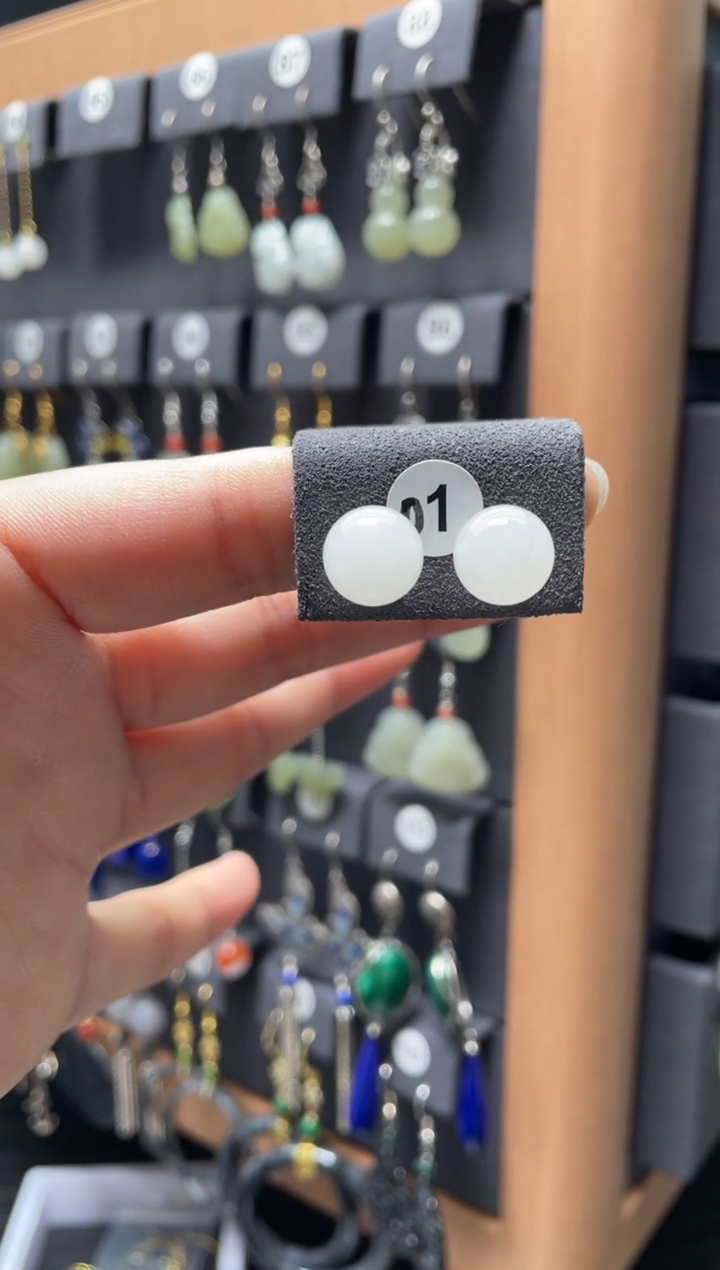 【闪购商品】和田玉耳饰银S925镶嵌001