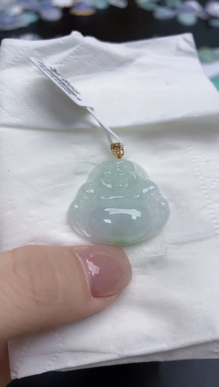 【闪购商品】翡翠颈饰18K金镶嵌天然缅甸翡翠A货