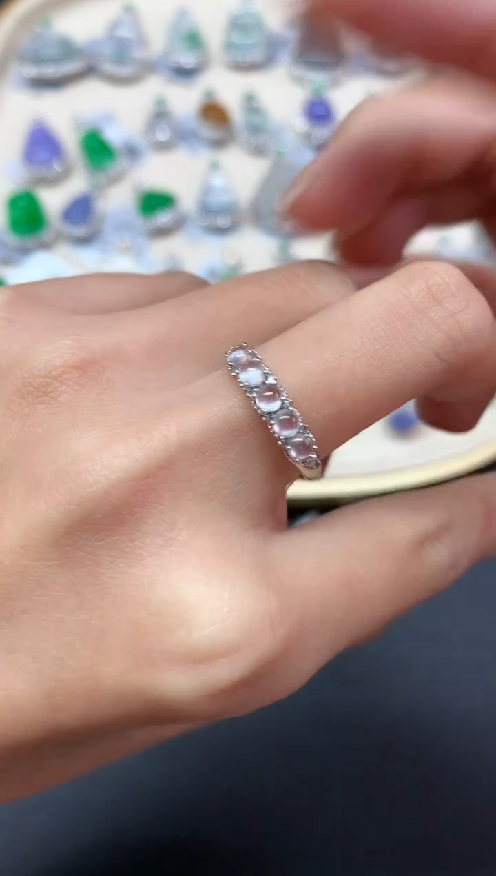 【闪购商品】翡翠戒指18K金镶嵌戒指A535|1980