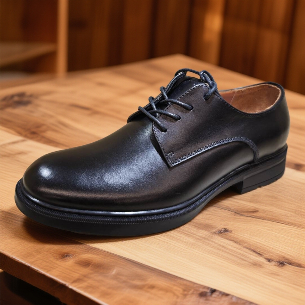 男士商务休闲舒适透气头层小牛皮系带牛津鞋时尚百搭经典圆头皮鞋