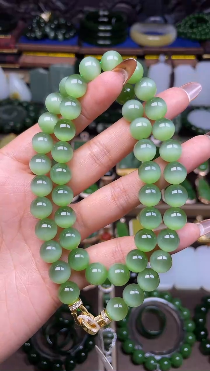 颈饰未镶嵌和田玉猫眼项链卡10