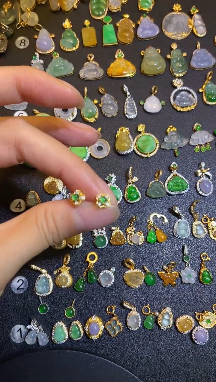 吊坠(不含链)银S925镶嵌翡翠1