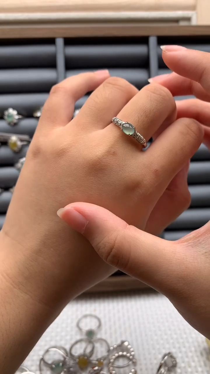 银S925镶嵌戒指翡翠14