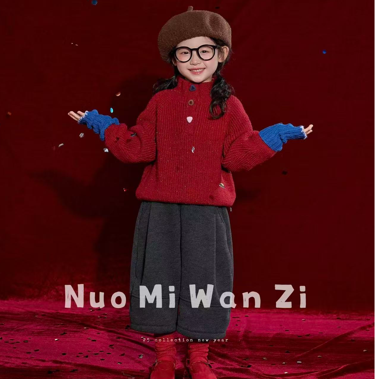 S【黑巧慕斯】儿童百搭加厚捏褶亲子八分裤（年款）WZJ-26849