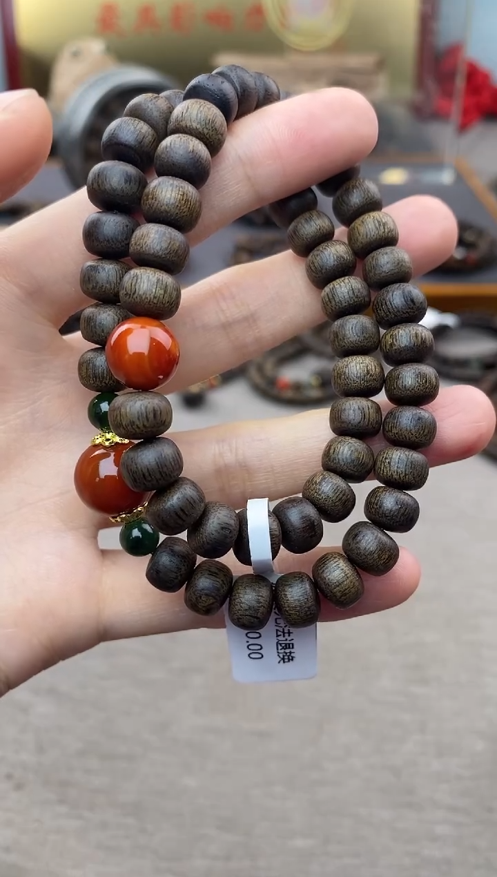 【闪购商品】沉香手串富森红土6*8玉化沉水＋配饰双圈设计