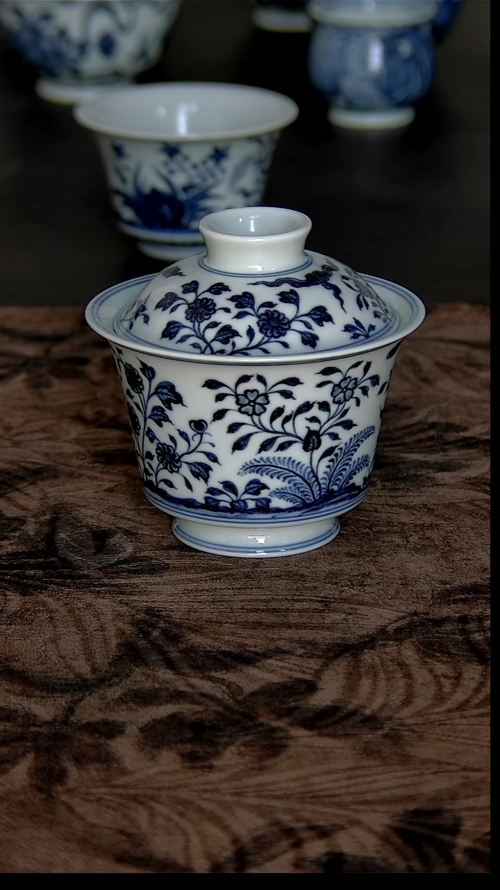 其他瓷九秋马蹄盖碗