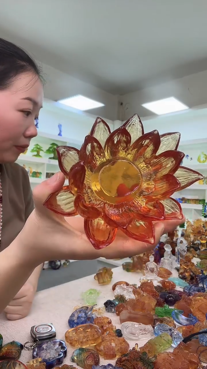 手工艺品琉璃莲花底座