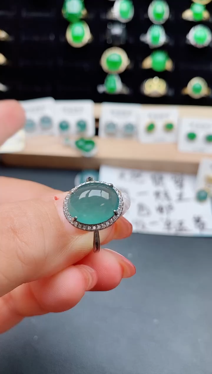 【闪购商品】翡翠戒指银S925镶嵌50800