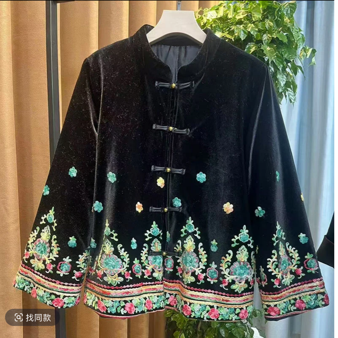 新中式女装丝绒外套刺绣