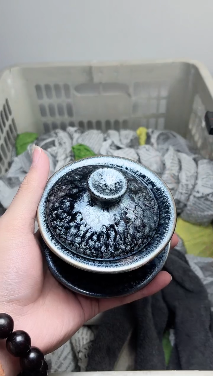 【闪购商品】茶盏三才百花盖碗高端茶器主人杯