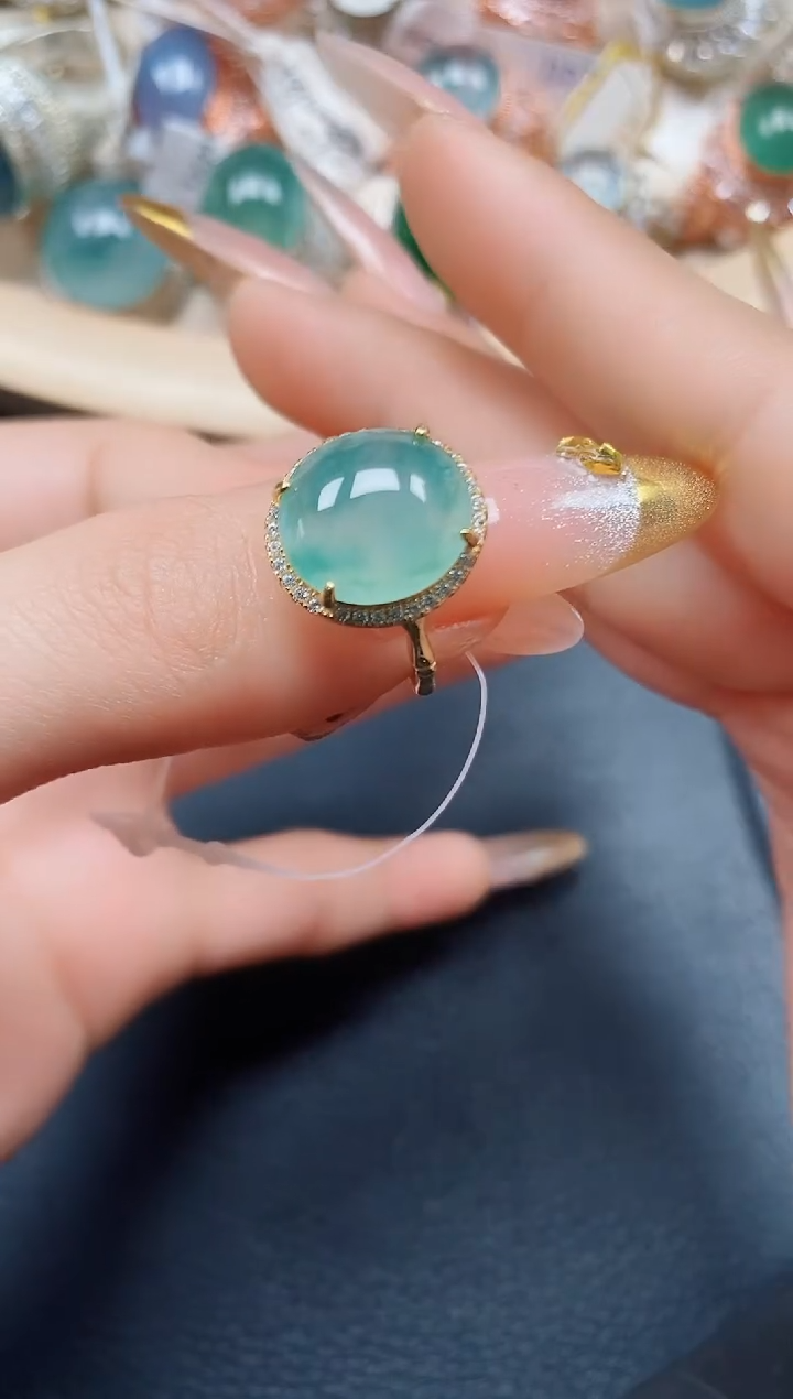 【闪购商品】翡翠戒指银S925镶嵌翡翠