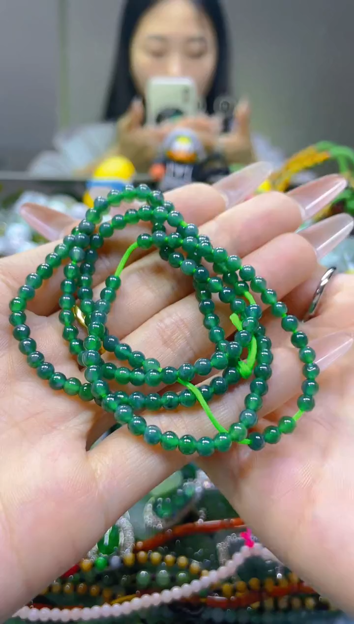 翡翠未镶嵌颈饰4MM/B/翡翠A货一图一物