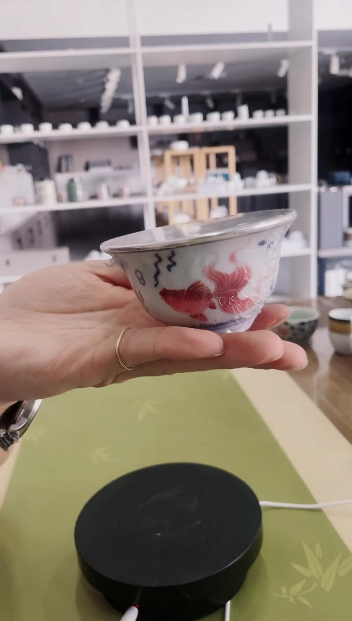 【闪购商品】【席欢李商城】鱼压手杯银