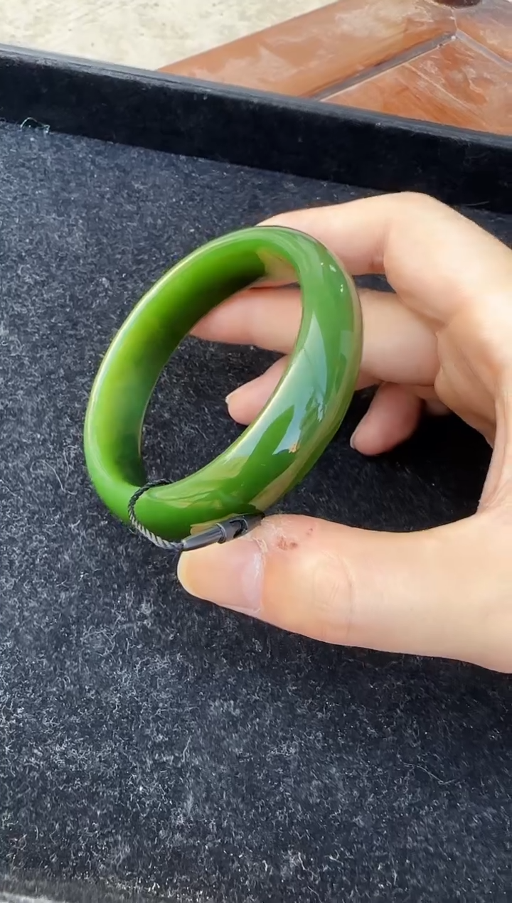 和田玉（碧玉）未镶嵌手镯圈口约58+