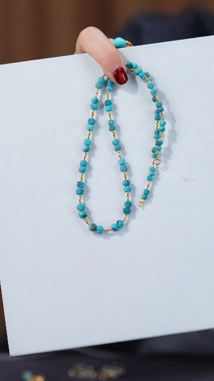 【闪购商品】绿松石项链18K金镶嵌1