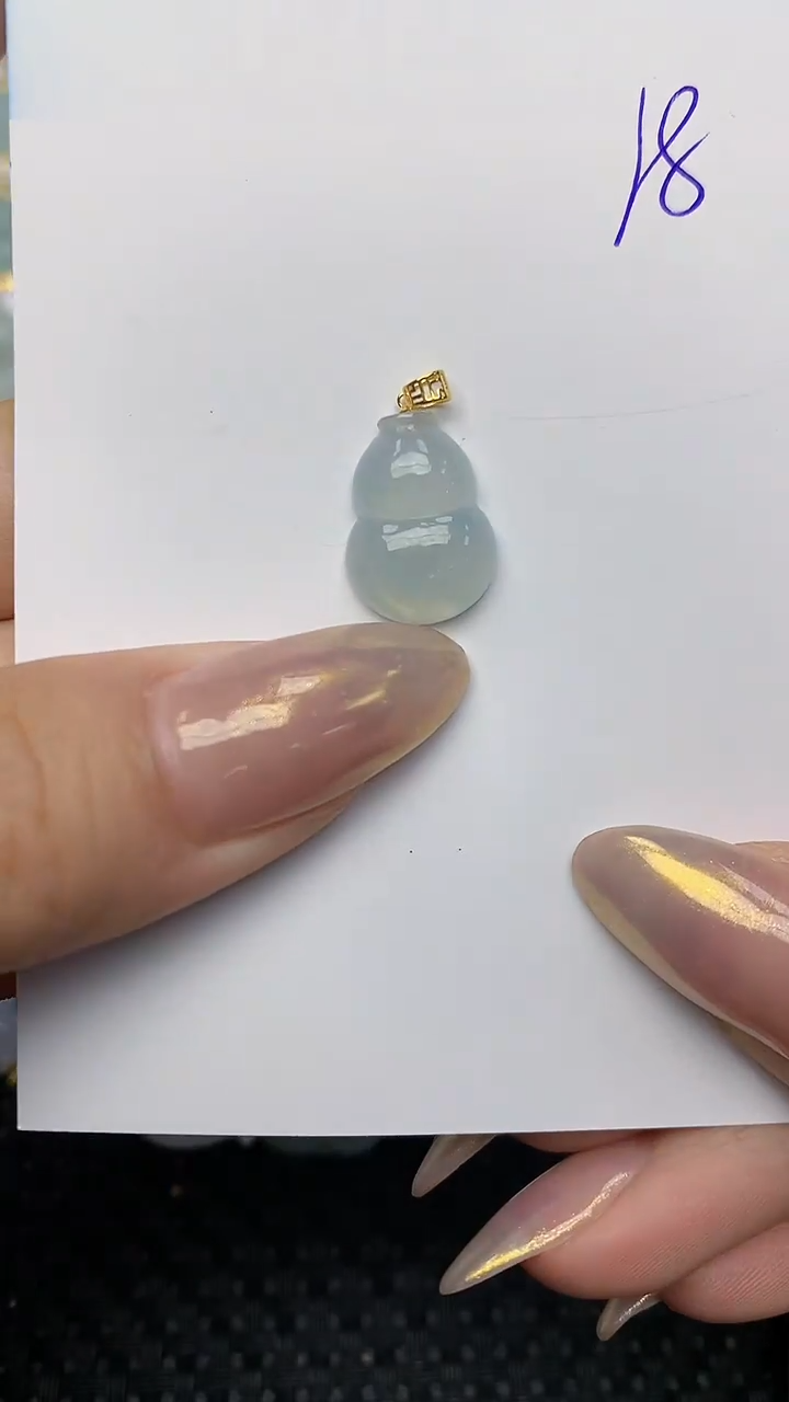【闪购商品】翡翠颈饰18K金镶嵌 天然翡翠A货