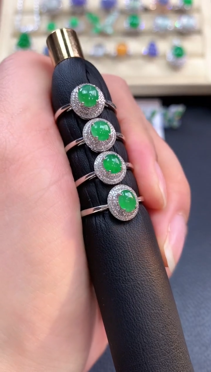 【闪购商品】翡翠戒指18K金镶嵌b4不退换多样性一件发货