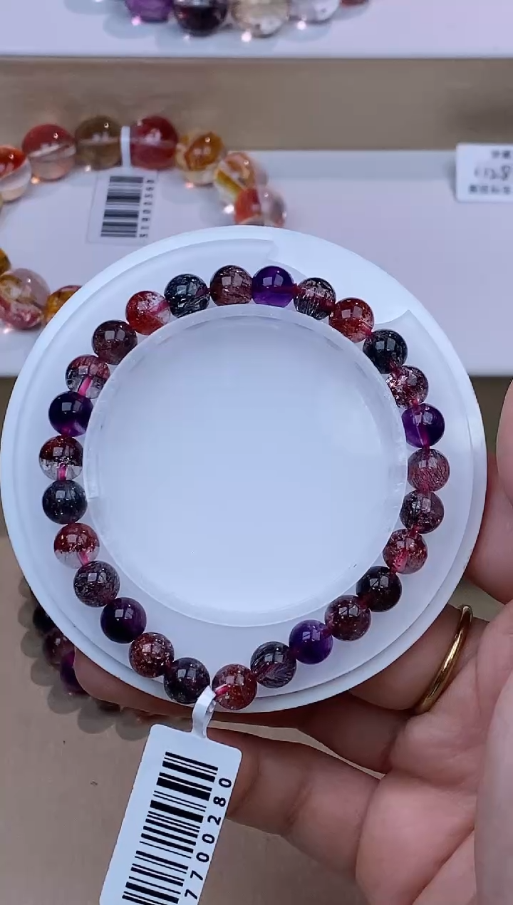 水晶手链未镶嵌黑加仑超七7m+
