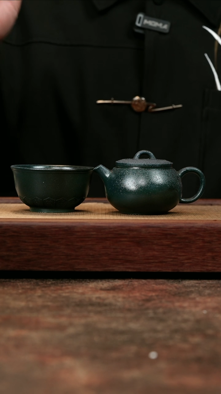 【闪购商品】紫砂茶壶正薪窑柴烧民国绿环珠