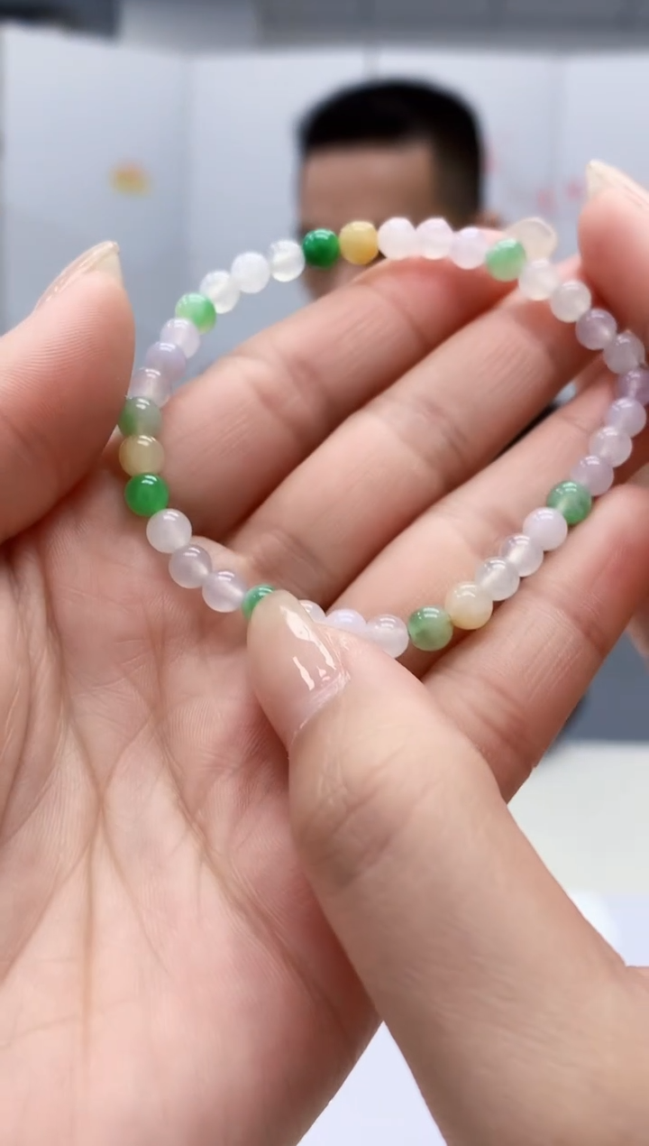 【闪购商品】定制翡翠未镶嵌3916lr毛货手串62