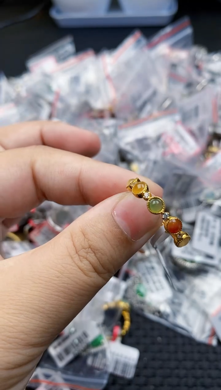 翡翠银S925镶嵌戒指22222---4