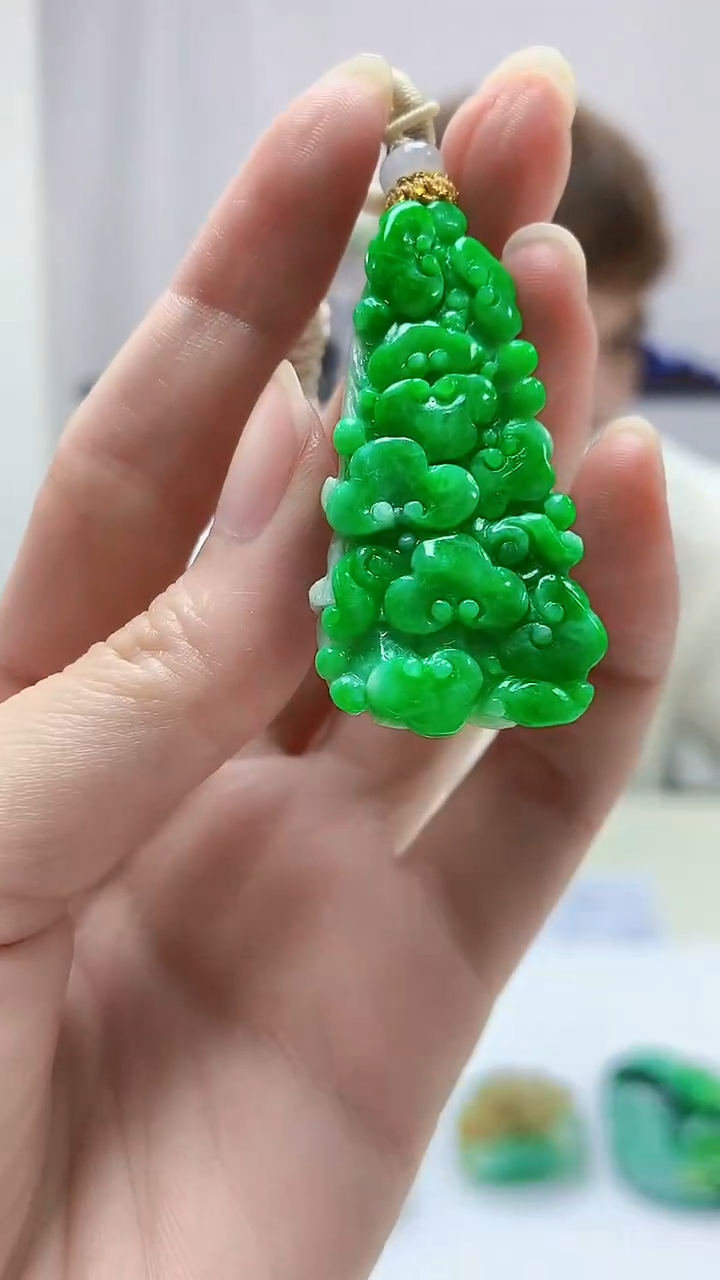 定制翡翠未镶嵌4868zm-毛货挂件白菜178