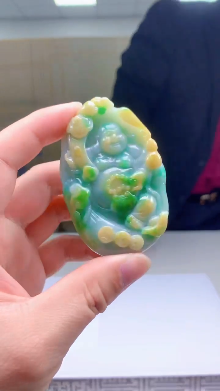 【闪购商品】定制翡翠未镶嵌4969ty-毛货挂件96