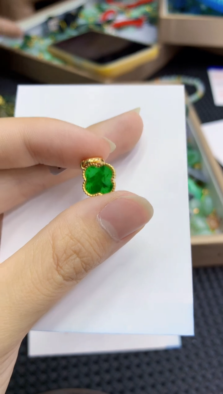 翡翠银S925镶嵌颈饰         1