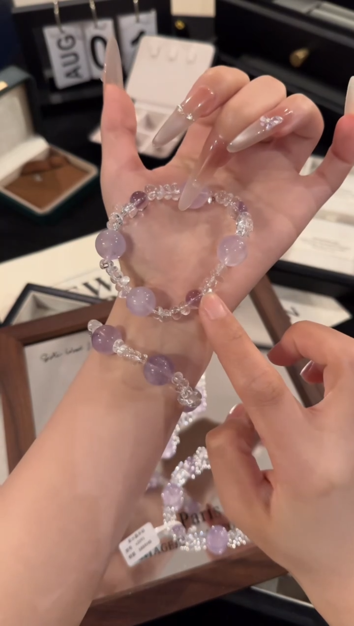 水晶手链合金紫水晶x2095