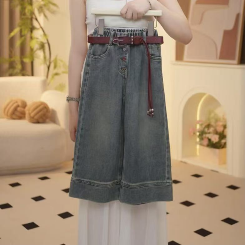 boboe/波波鹅2025女童牛仔裤秋装新款韩版洋气秋季裤子-Y5374