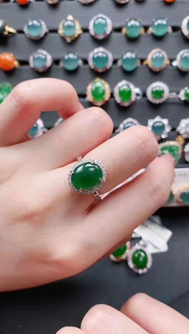 【闪购商品】翡翠戒指银S925镶嵌11111111