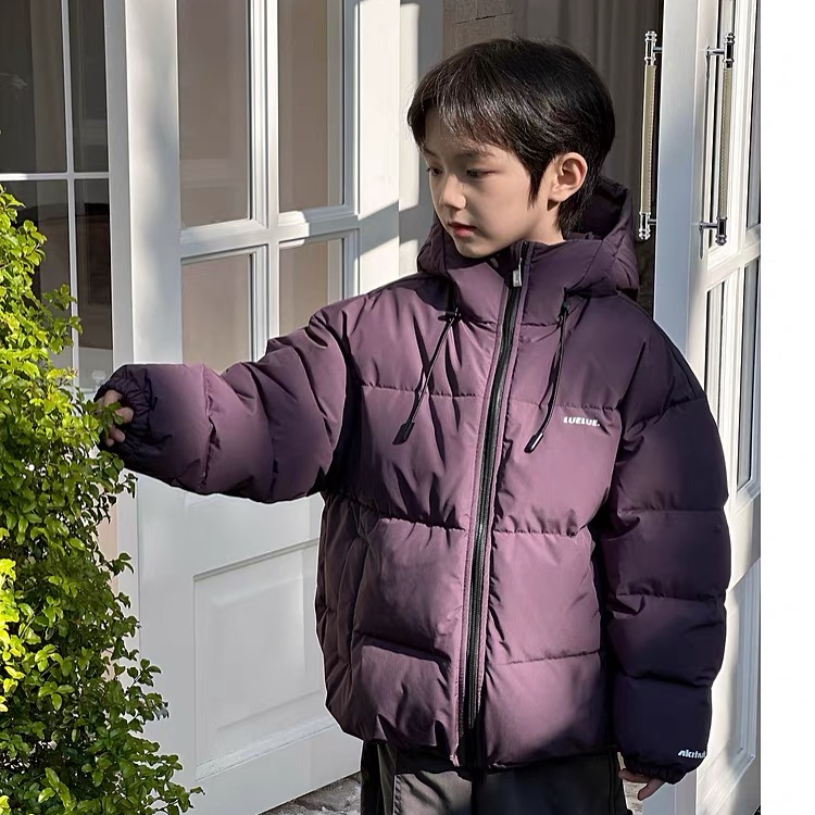 2025新款男童小中大童棉服短款保暖加厚冬季棉袄韩版连帽外套洋气