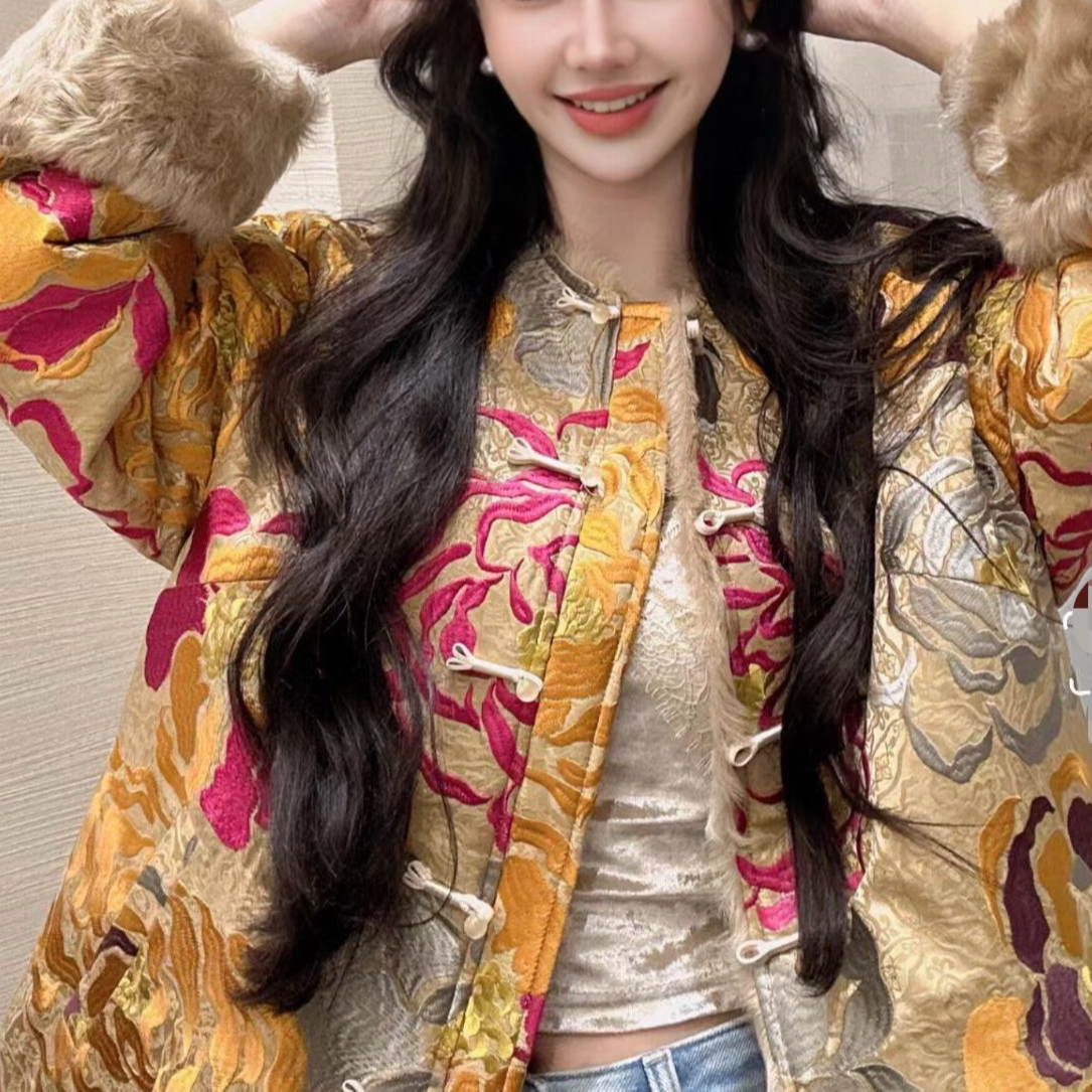 【彩酱】2025新中式刺绣国风外套2025C9077—小白玫瑰仓