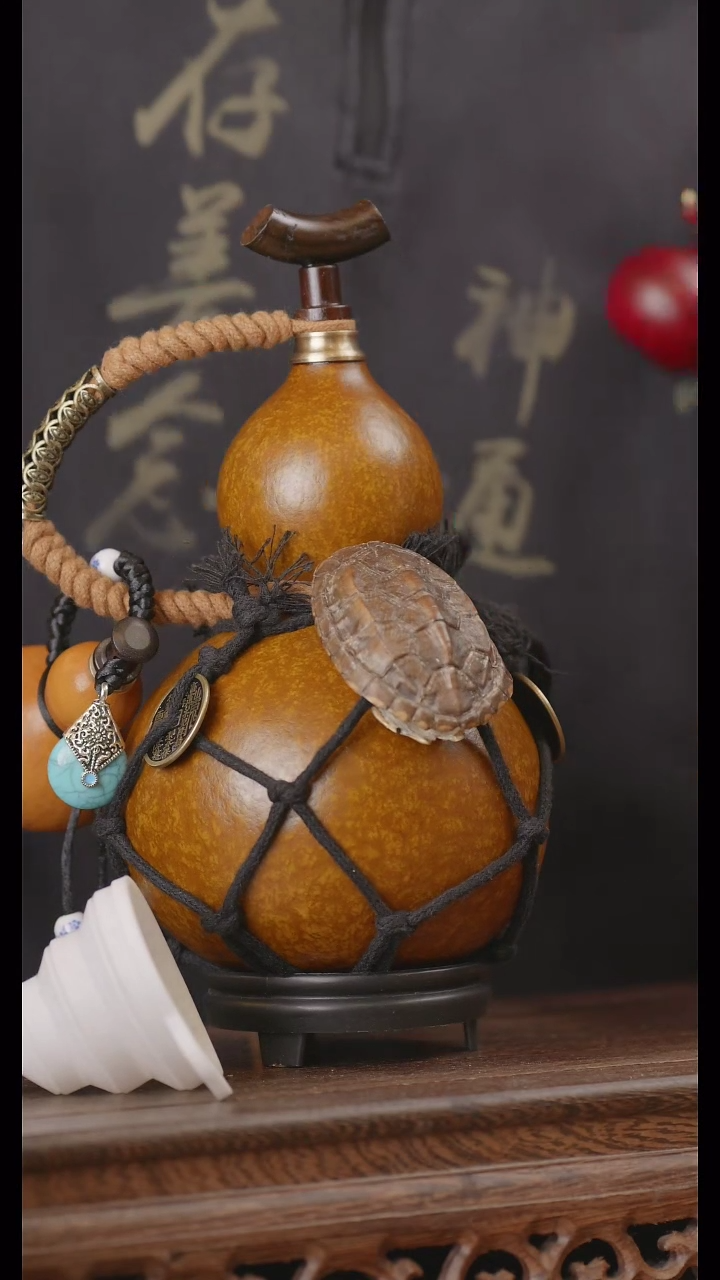 【闪购商品】323号精品天然大漆工艺防渗内胆酒葫芦~