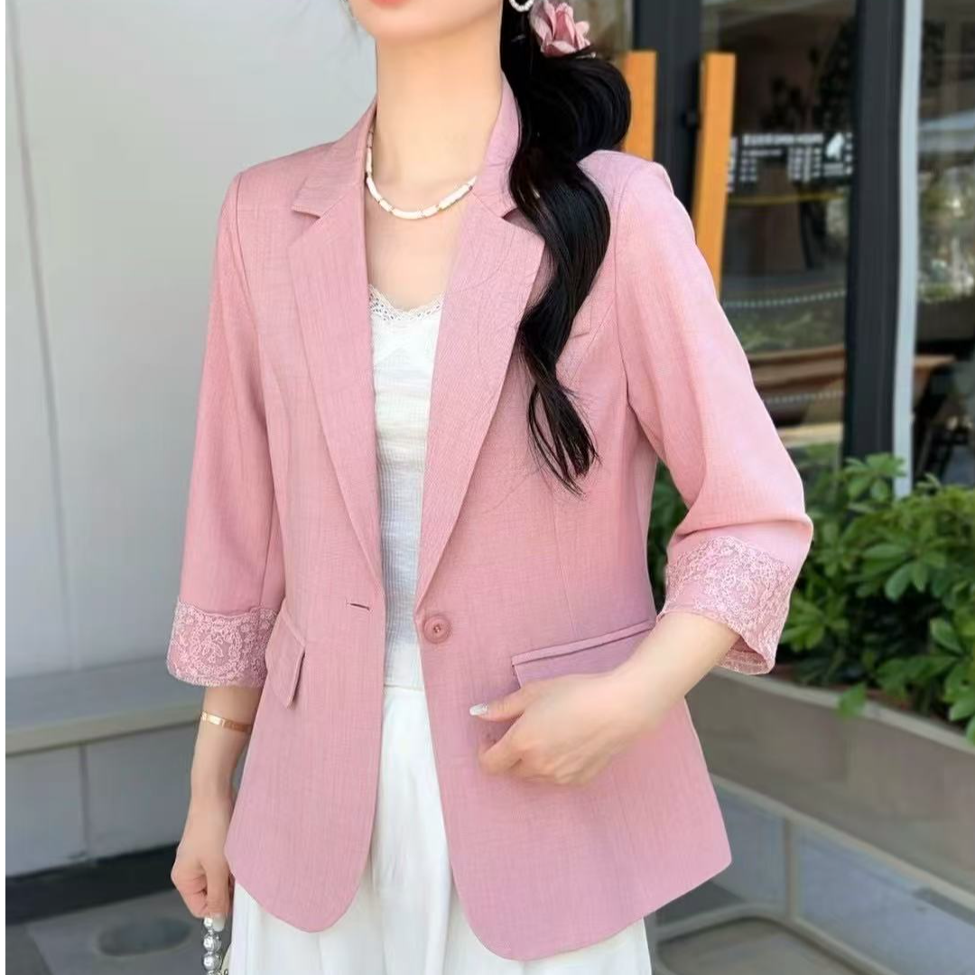 靓衣坊  春夏 薄款蕾丝小西服 气质显瘦款
