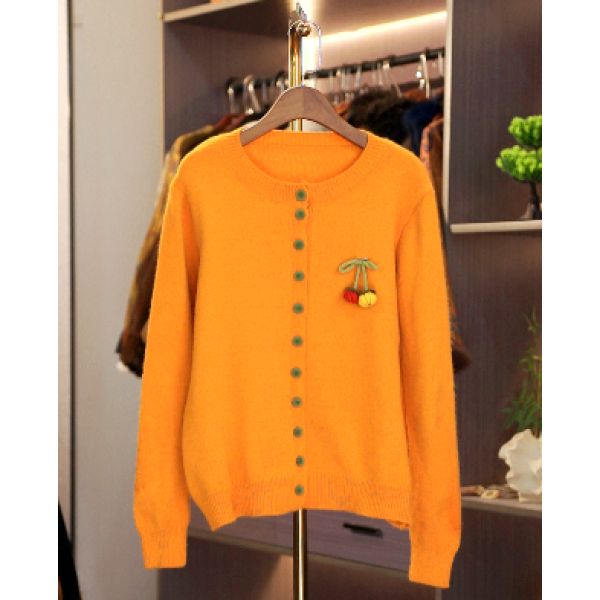 【云想珊墨-春水煎茶】中式针织排扣小南瓜衬衫5222