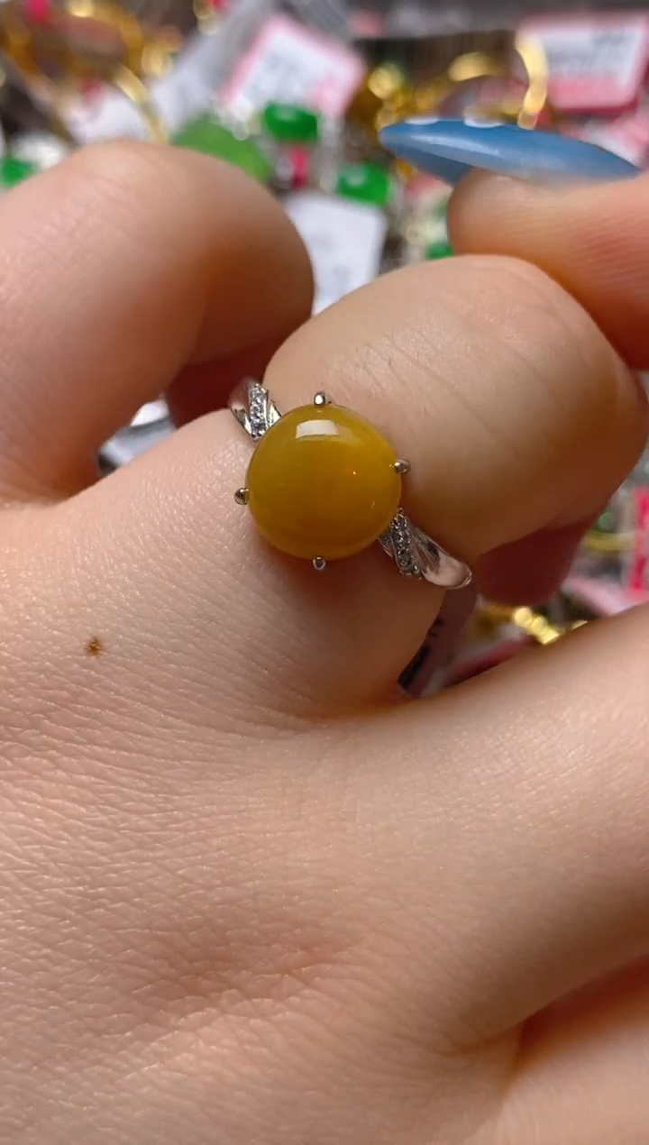 银S925镶嵌戒指翡翠百内无证书