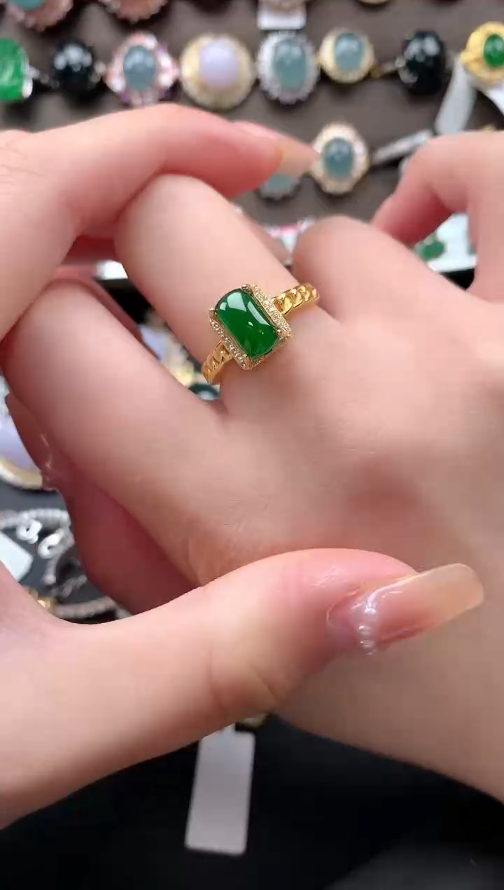 【闪购商品】翡翠戒指银S925镶嵌51241