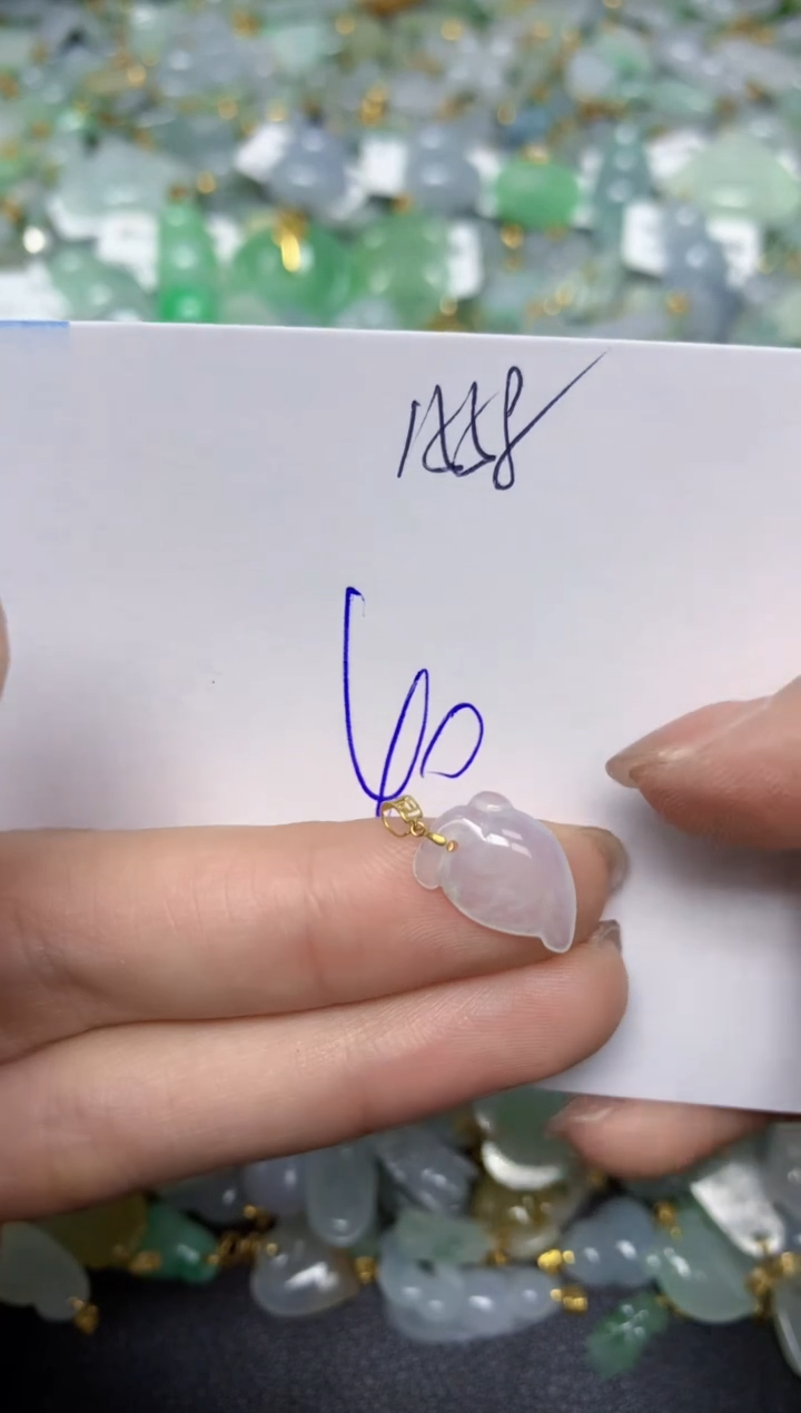 【闪购商品】翡翠颈饰18K金镶嵌天然翡翠A货