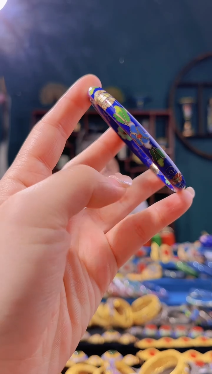 【闪购商品】景泰蓝手镯宝蓝色小圈口