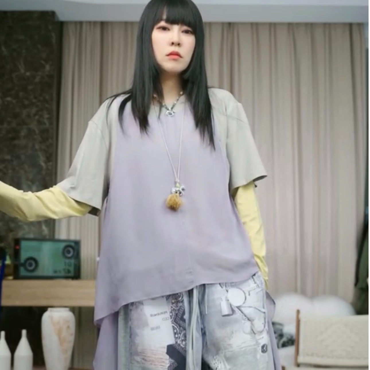 infobyfive罘蠡秋冬新款假三件拼接拼色围兜打底衫一店NF0509001